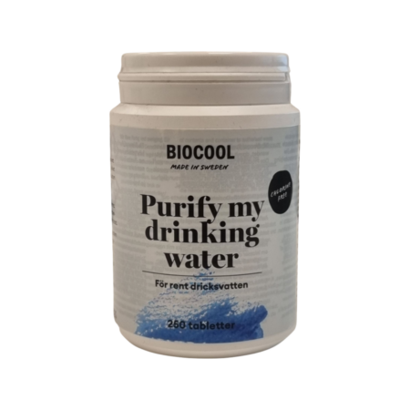 BioCool Clean Water 250 tab, klorfritt alternativ försäkrar dig om att ditt dricksvatten är fritt från skadliga mikroorganismer.