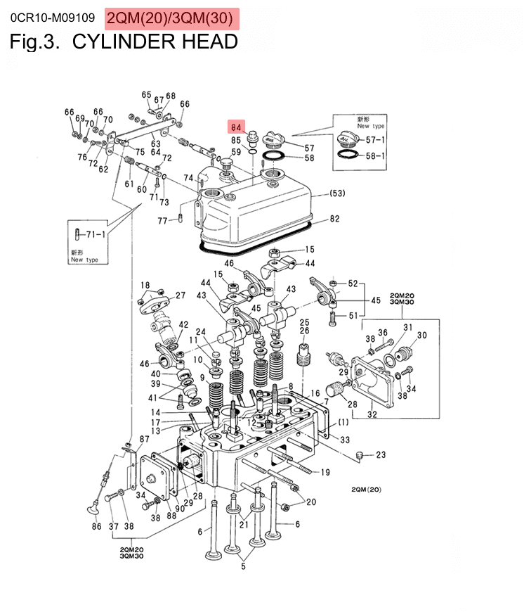 Yanmar - Mutter till ventilkåpa