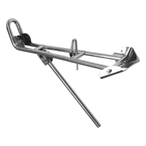 Ankarhållare med stöd och låsfunktion för rundad akter