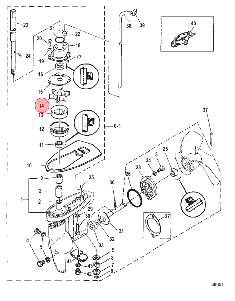 Mercury - Impeller 2hk 2B tvåtakt förgasare