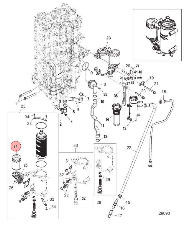 Mercury - Oljefilter Verado 6-cyl